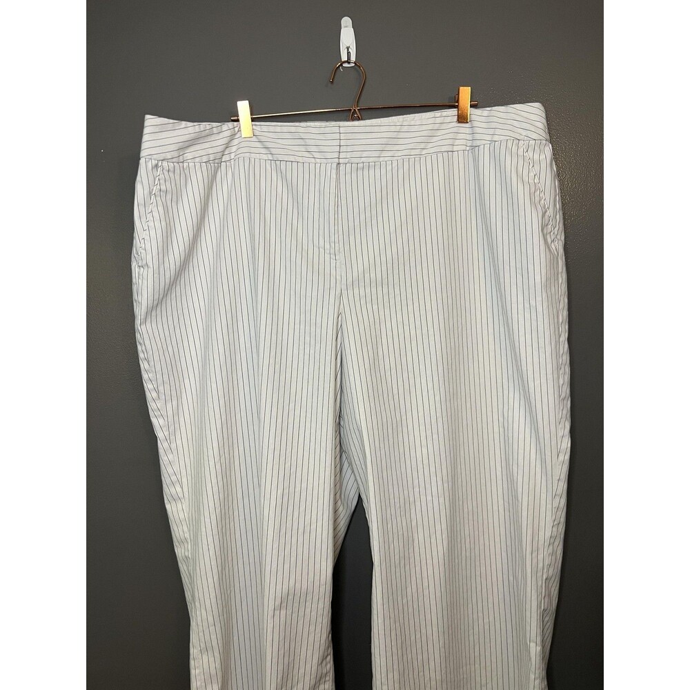 Lane Bryant Pants Womens 28 White Pinstripe Dress Straight Leg Lined Stretch
